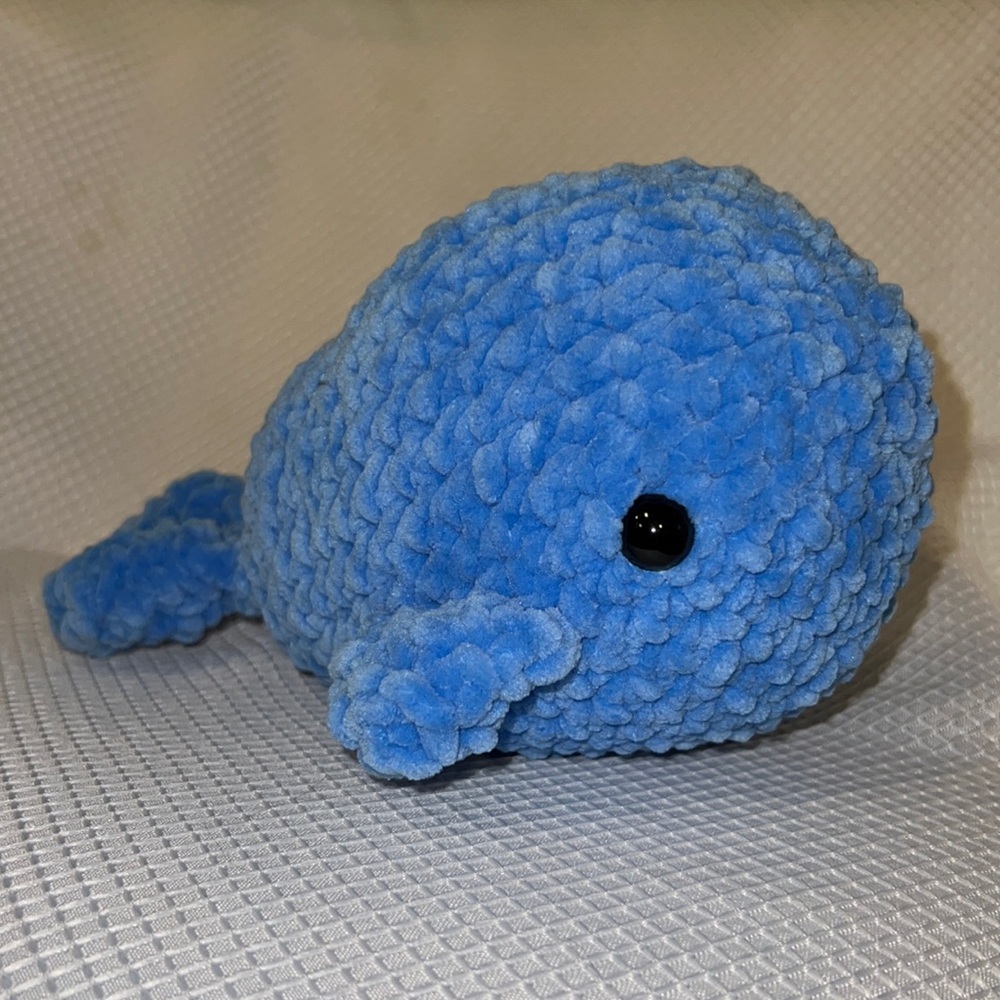 Handmade whale crochet amigurumi plushie